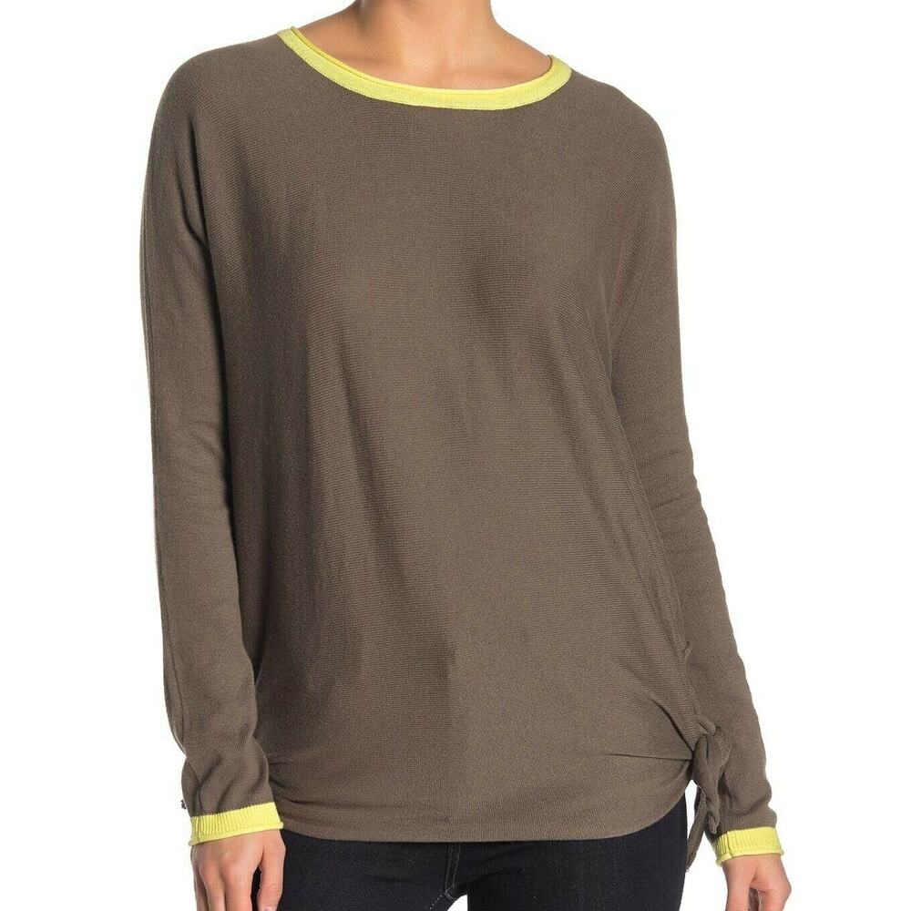 Cloth By Design NWT Oversized Knit Sweater Ribbon Green Stretch Small